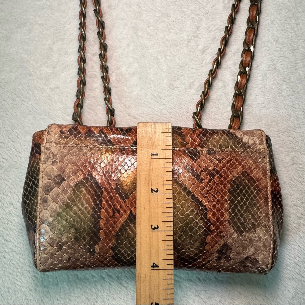 Stuart Weitzman Python Snakeskin Mini Crossbody Shoulder Bag with Chain Strap - Picture 11 of 12
